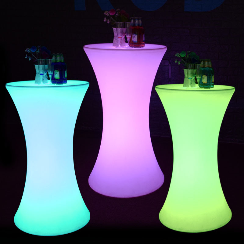 Hot Sale High table Portable waterproof led light up bar table Led cocktail table for events