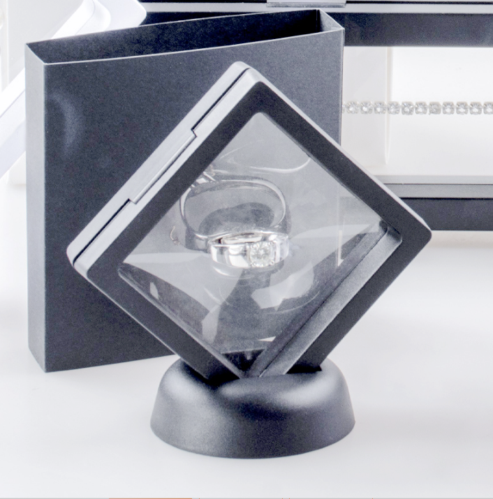 Transparent Clear PE Film Suspension Box Frame 3D Floating Display Case for Coin Jewelry Packaging Box