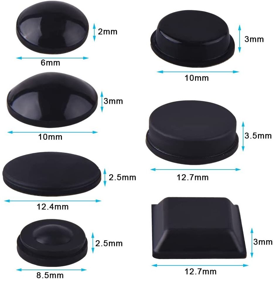 Anti Slip Transparent Rubber Sound Dampening Rubber Feet Cylinder Self Adhesive Rubber Silicone Bumper Pad