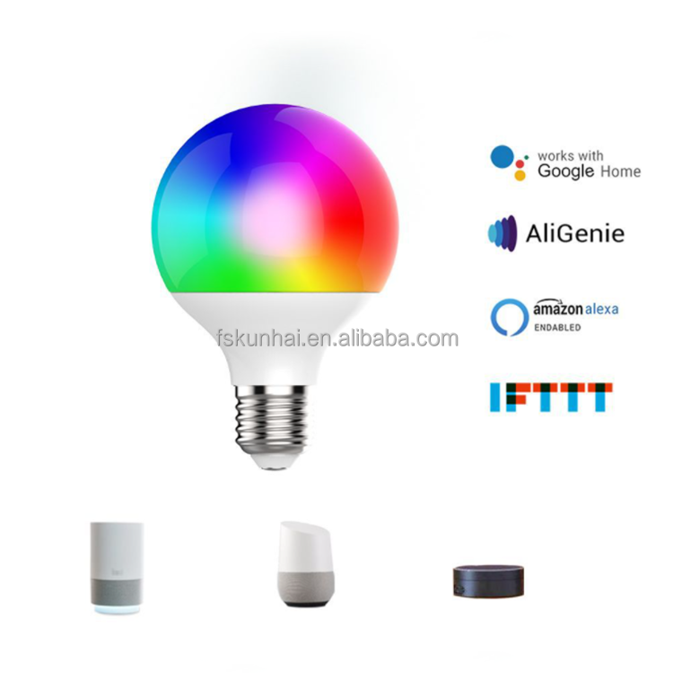 WIFI Smart Home Lighting Dimmable RGBW RGB+CCT Led Bulb G95  KH-WIFI-G95