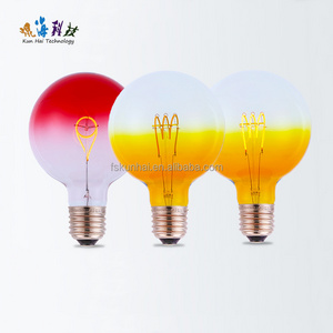 LED RGB color gradient bulb light Art Deco Cafe bar warm light G95 LED filament bulb light KH-G95-RGB