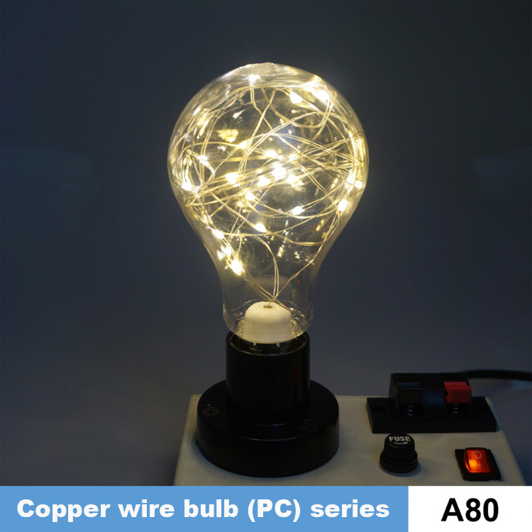 LED PC and copper wire bulb A80 2.4m24 lights produced Christmas lights and festive  KTV lights  KH-DXSL-A80