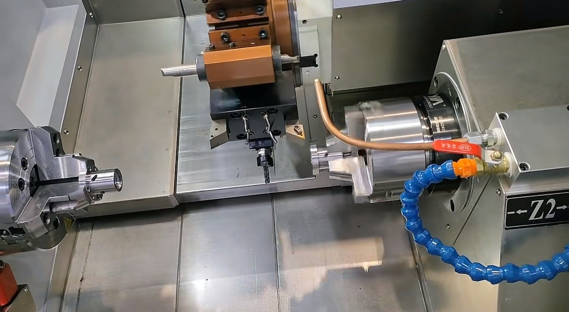 COORAY Low Cost 4 Axis CNC Used Lathe Machine Milling Machine Gang Type Double Spindle CNC Lathe With Syntec CNC Controller