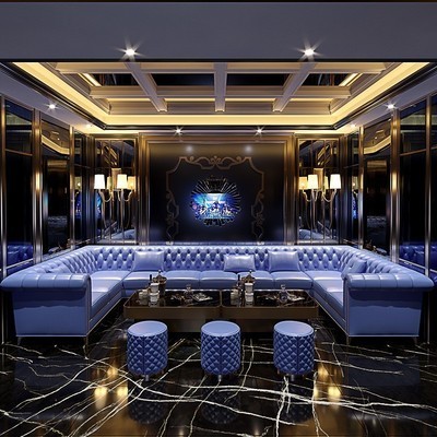 Foshan bar furniture nightclub KTV night club sofas nightclub led cube table club sofa bar stool vip hookah lounge furniture