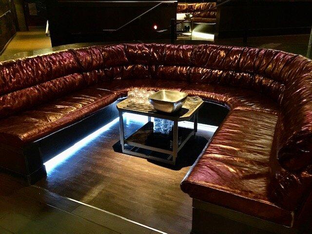 industrial strip club furniture bar lounge set U shape brown bar nightclub booth seating sofa retro bar furniture