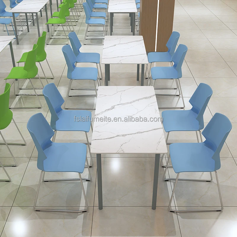 Heavy-Duty Luxury School Canteen Furniture Restaurant Tables and Chairs Set Fast Food Modern Cafeteria Dining Table and Chair Se