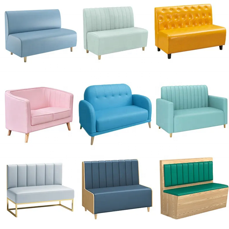 light luxury Restaurant Furniture Dining Bar Booth Sofa Chairs Seating Cafe Hamburger Shop Sofa Set Restaurant Sofa Chair Booth