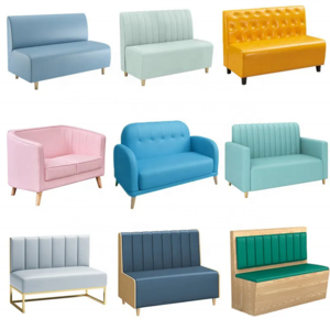 light luxury Restaurant Furniture Dining Bar Booth Sofa Chairs Seating Cafe Hamburger Shop Sofa Set Restaurant Sofa Chair Booth