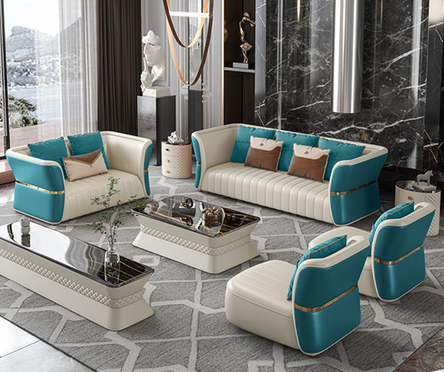 Light luxury leather sofa set living room modern sectionals couch lounge custom sofa set furniture for home living room sofa set