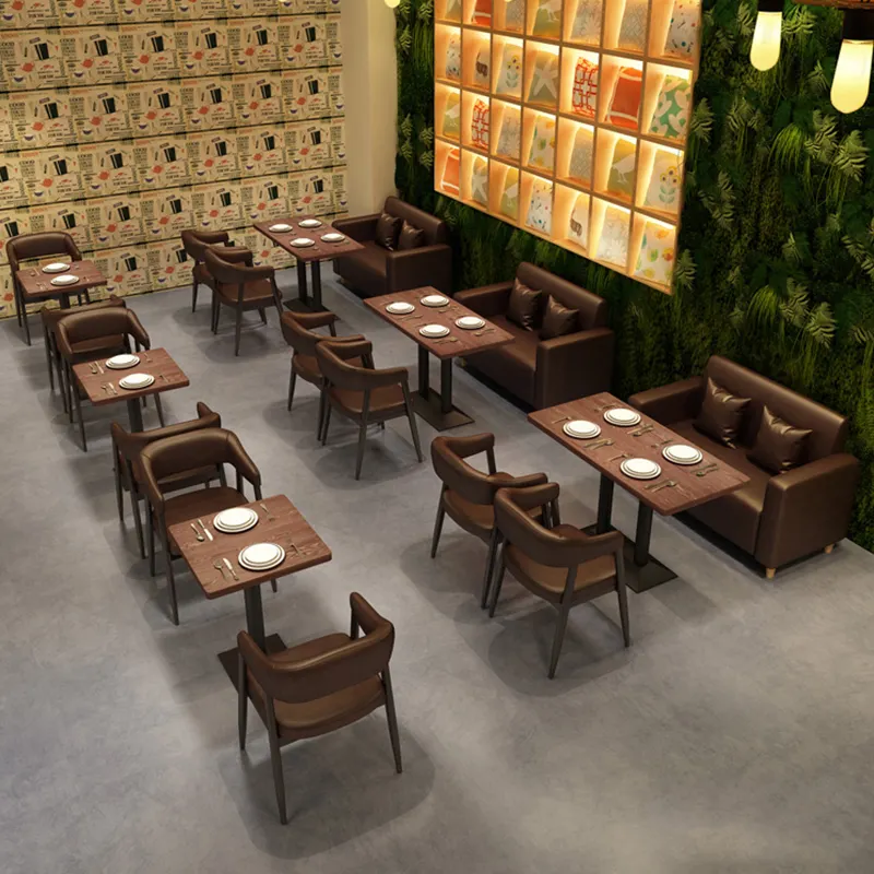 Commercial use cafe furniture restaurant booth seating fast food vintage Chinese cheap restaurant tables and chairs