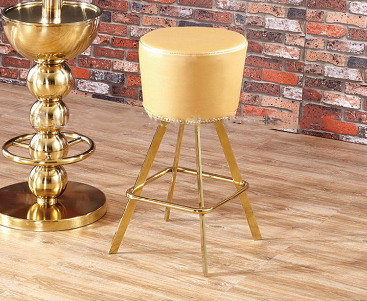 Factory industrial classic style wooden restaurant round bar table outdoor cocktail high table and chair for bar table gold