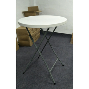 Wholesale White Plastic Round Portable Folding Wedding Outdoor High Top Bar Table Commercial Folding Cocktail Table For Events