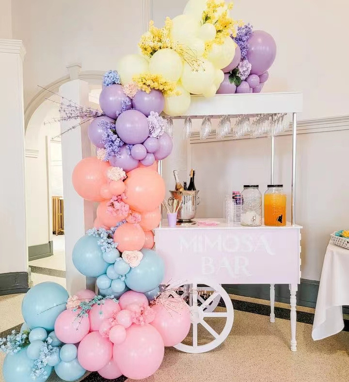 Wedding supplies mobile flower display sweet candy cart wedding party decoration event white dessert candy bar cart for parties