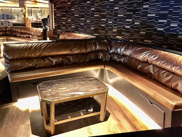 industrial strip club furniture bar lounge set U shape brown bar nightclub booth seating sofa retro bar furniture