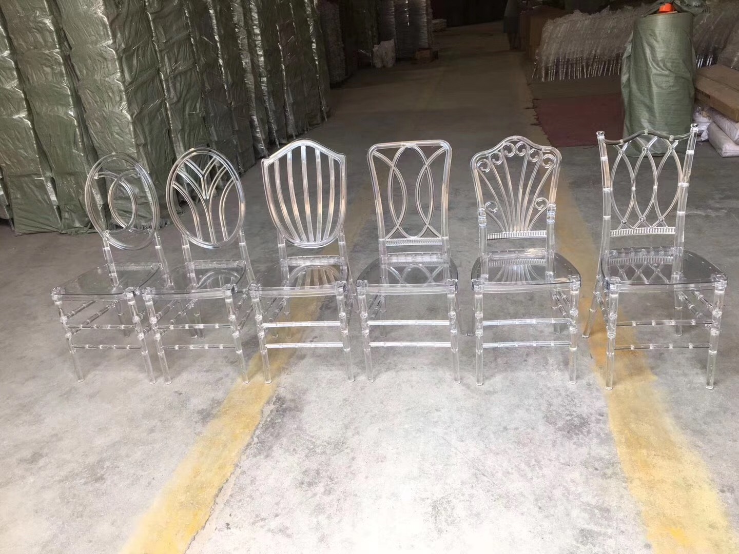 Modern stackable event party outdoor indoor napoleon chair clear crystal Tiffany chair wedding chairs and tables for rental