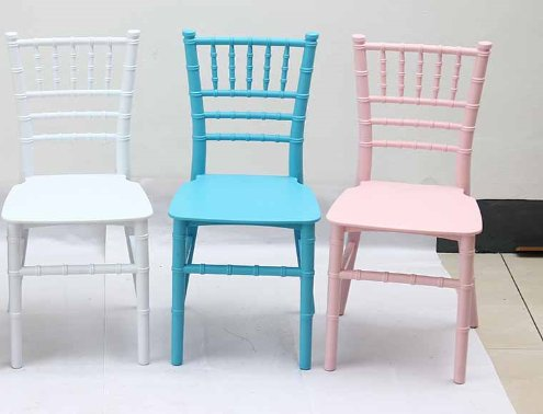 colorful Cheap hotel furniture party event dining room stackable pp plastic chiavari chair ghost Tiffany kid chair for child