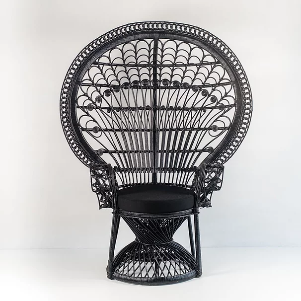 Nordic Leisure natural handmade patio garden wicker chair outdoor furniture garden chairs balcony black rattan peacock chair