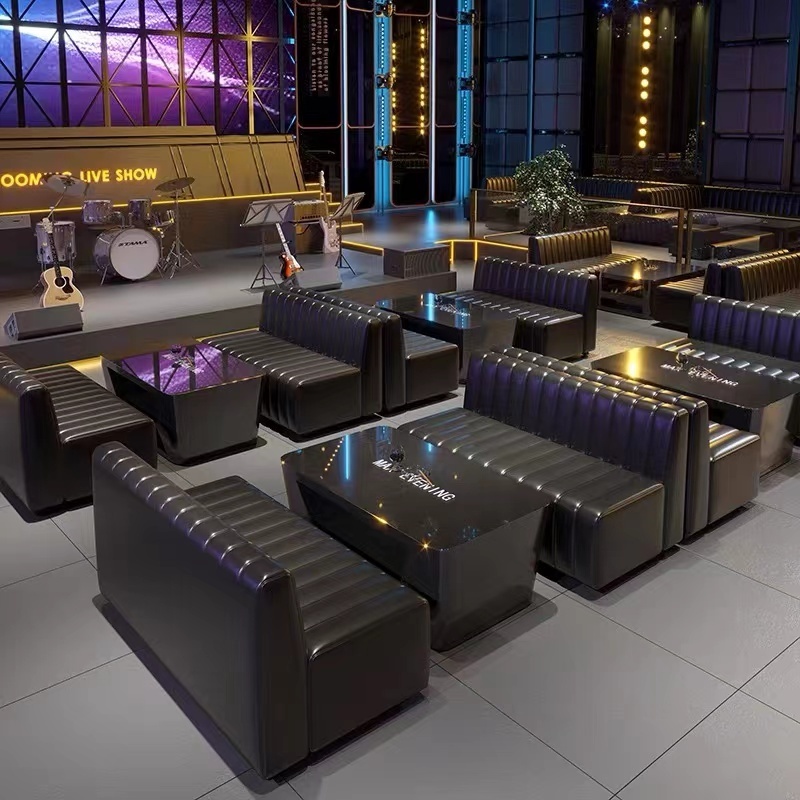 Foshan bar furniture nightclub KTV night club sofas nightclub led cube table club sofa bar stool vip hookah lounge furniture