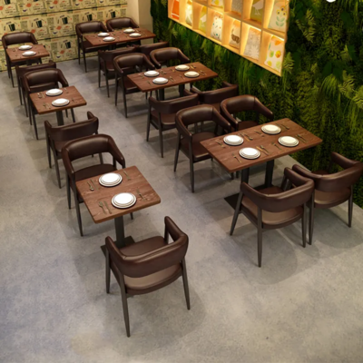 Commercial use cafe furniture restaurant booth seating fast food vintage Chinese cheap restaurant tables and chairs