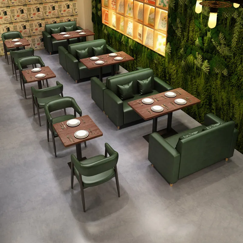 Commercial use cafe furniture restaurant booth seating fast food vintage Chinese cheap restaurant tables and chairs