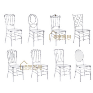 Modern stackable event party outdoor indoor napoleon chair clear crystal Tiffany chair wedding chairs and tables for rental