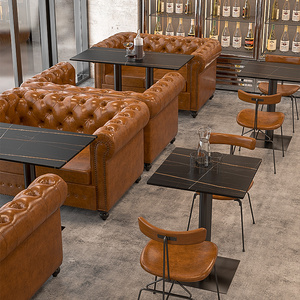 Commercial furniture night club bar sofa chesterfield modern luxury fast food coffee shop booth seating restaurant sofa