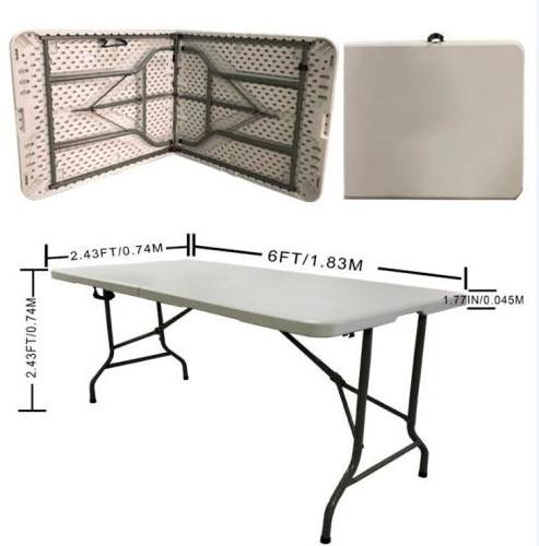 Stylish white folding table dining foldable table banquet party picnic camping plastic folding table and chair for events