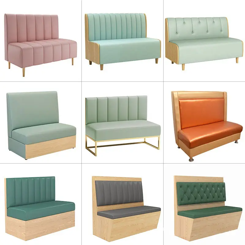 light luxury Restaurant Furniture Dining Bar Booth Sofa Chairs Seating Cafe Hamburger Shop Sofa Set Restaurant Sofa Chair Booth