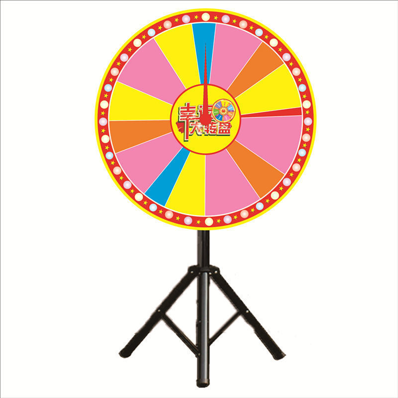 Floor Standing Metal Spinning Prize Wheel Telescopic Prize Wheel with Tripod Stand