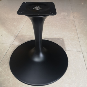 Metal  chair base round trumpet style black/chrome color chair leg 360 degrees  rotatable  for furniture leg