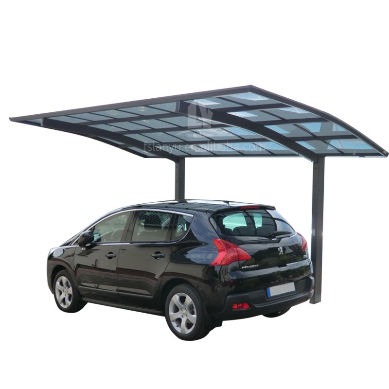 China Polycarbonate plastic roof car shed cantilever aluminum carport canopy