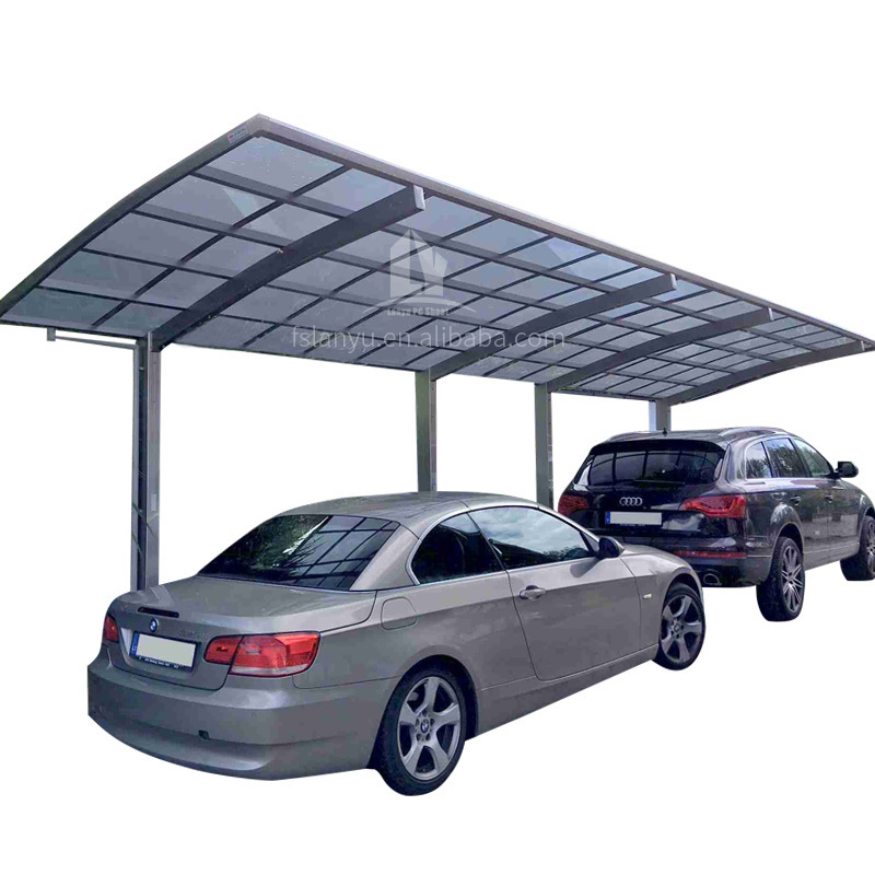 China Polycarbonate plastic roof car shed cantilever aluminum carport canopy