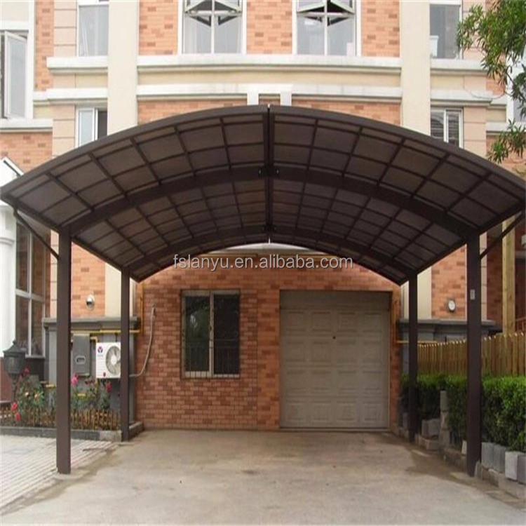 plastic uv coating portable polycarbonate car parking shed