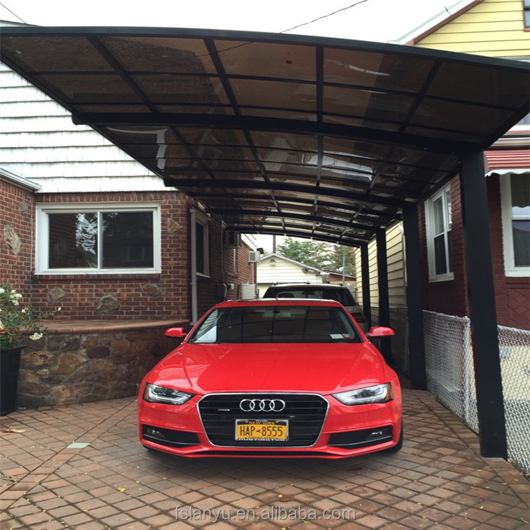 Lanyu Light Weight Polycarbonate Roof and Aluminum Carport Garages Canopies & Carports Metal Powder Coated Nature