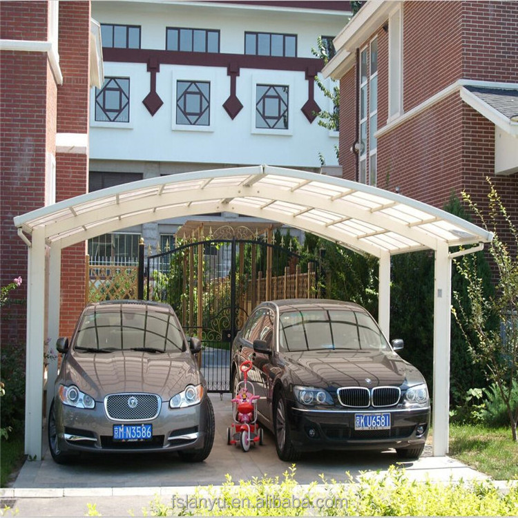 Lanyu Light Weight Polycarbonate Roof and Aluminum Carport Garages Canopies & Carports Metal Powder Coated Nature