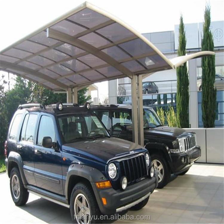 Lanyu Light Weight Polycarbonate Roof and Aluminum Carport Garages Canopies & Carports Metal Powder Coated Nature