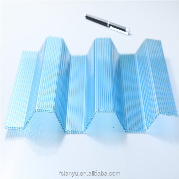 roofing material 1mm fireproof uv treated polycarbonate corrugated sheet