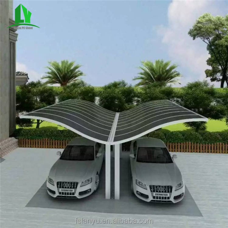 2 car metal carport kits aluminum alloy carport with polycarbonate roofing