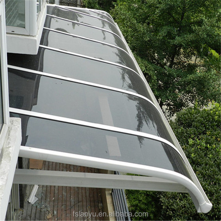 Lanyu 100% Anti-uv Retractable Aluminium Big Car Parking Canopy for Balcony Polycarbonate Aluminum Alloy PC Coated Manual