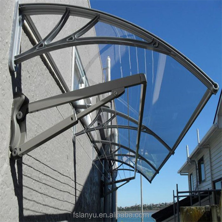 Lanyu 100% Anti-uv Retractable Aluminium Big Car Parking Canopy for Balcony Polycarbonate Aluminum Alloy PC Coated Manual