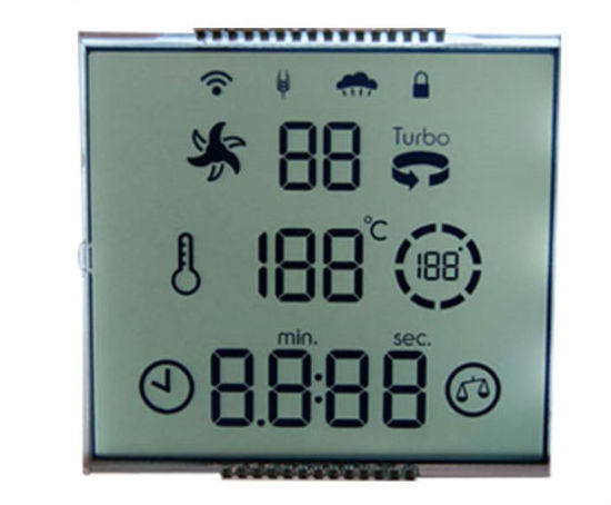 Monochrome LCD Display 7 segment 4 Digit Alphanumeric LCD with Waterproof Connector 18 PIN