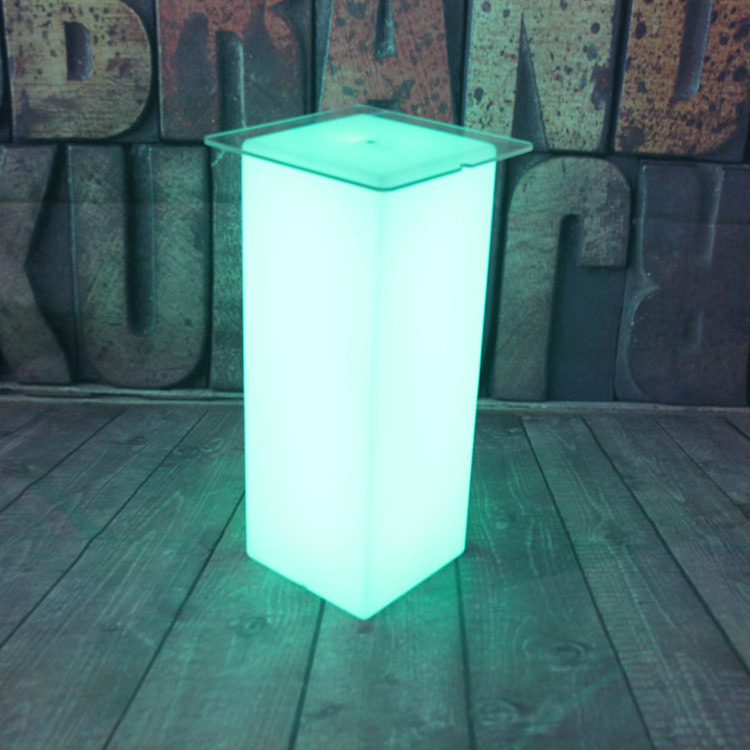 Standing Plastic Funiture Led Cube Bar Cocktail Table Led Square Shape Cocktail Table