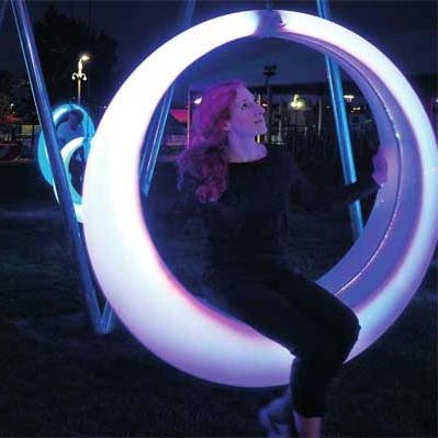 Outdoor Hanging Swing Chair Lighting Remote Control Led Illuminated Swing