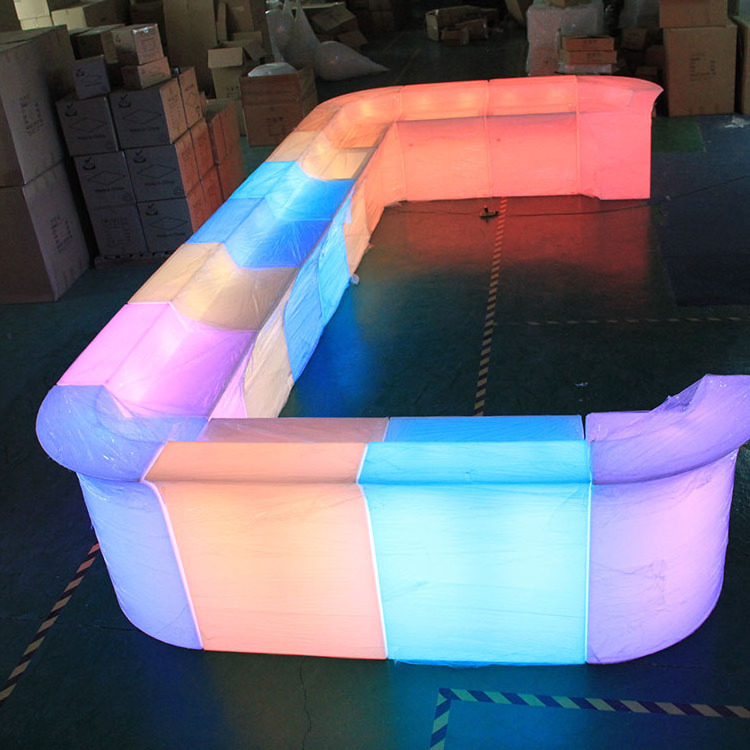 Led Illuminated Bar Counter Commercial Plastic Portable Modern Furniture