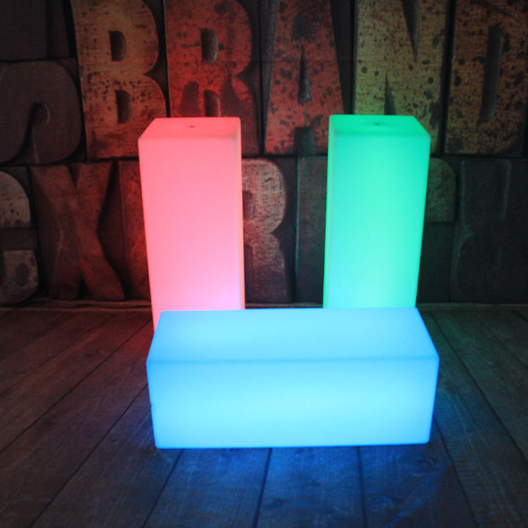 Standing Plastic Funiture Led Cube Bar Cocktail Table Led Square Shape Cocktail Table