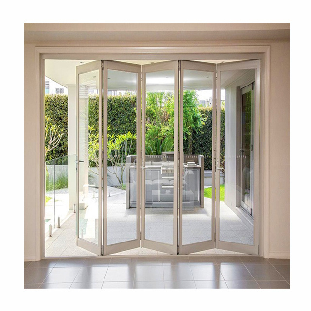 Popular Aluminum folding door glass partition kitchen full range of activities transparent waterproof balcony folding door