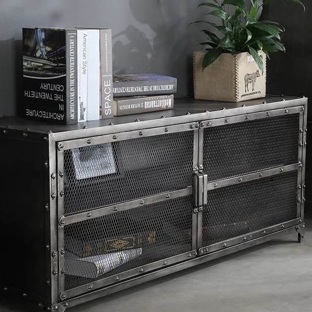 shipping container furniture TV cabinet with mesh door moq is 1 pcs custom-made size