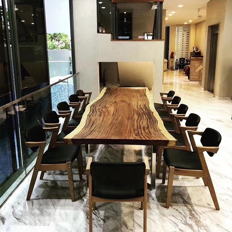 12 Seat Solid Wood Dining Table 300cm*100cm Acacia Wood Slab Table Exw For Dining Room Furniture And Office Furniture In Stock