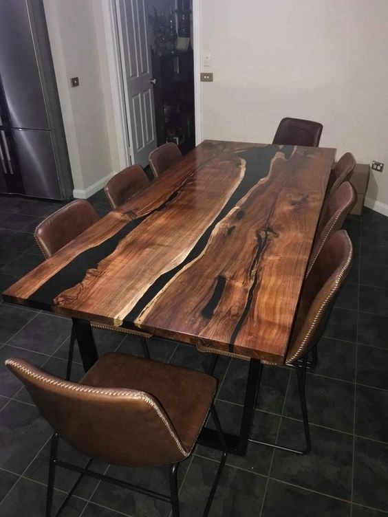 Luxury Live Edge Wood Slabs Dining Tables Epoxy Resin River Tables Custom Made Solid Wood Epoxy Tables Tops