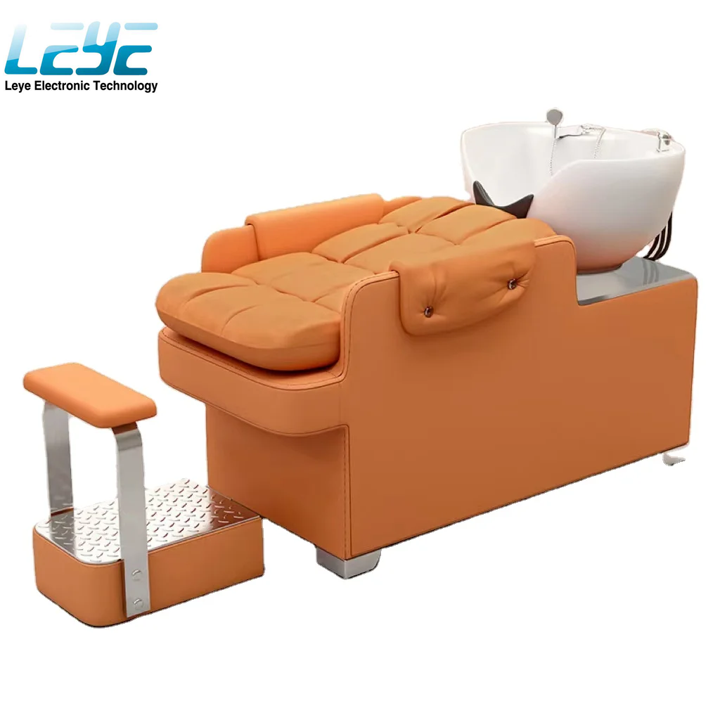 Net Red Tide Barber Store High-End Semi-Reclining Shampoo Bed Special Ceramic Flush Massage Tables & Beds for Hair Salon